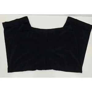 Chico's Black Ankle Pants Women's Size Large Cuffed Hem Wide Leg